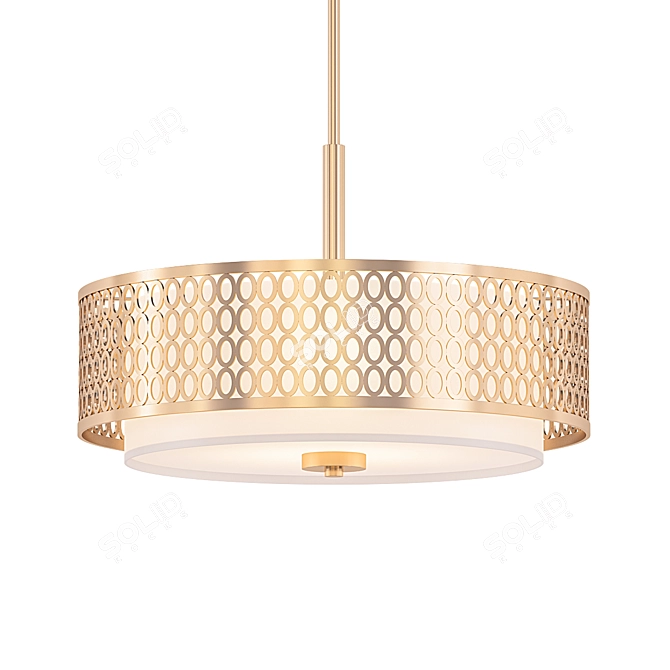 Jules Collection 3-Light Drum Pendant 3D model image 1