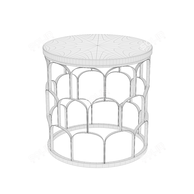 Zebrano Natural Wood Table 3D model image 4