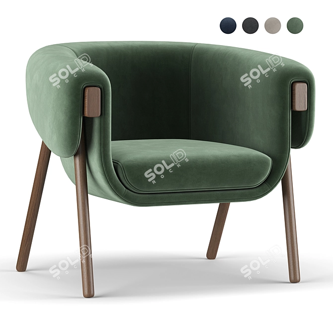 Title: Contemporary Monica Armchair - Exquisite Style by Bulo 3D model image 1