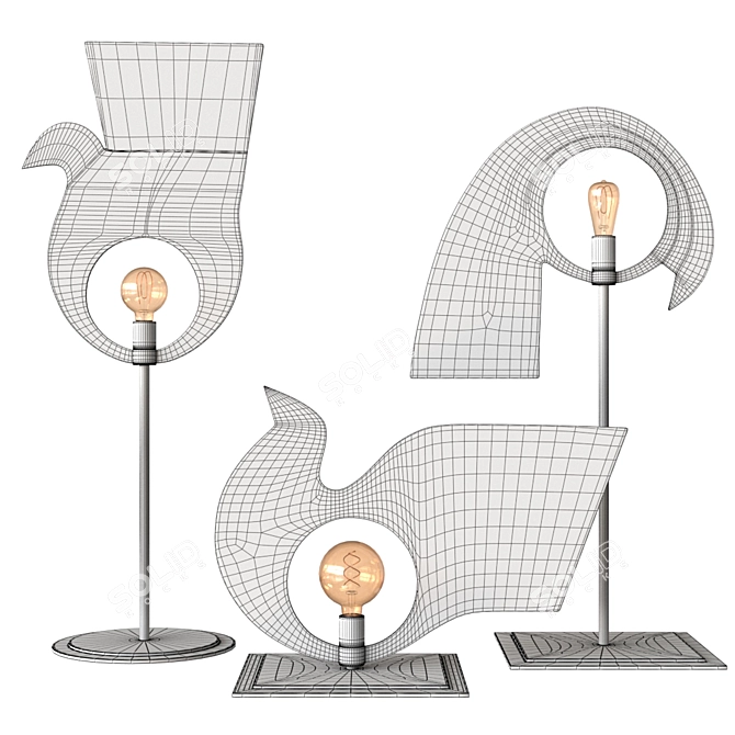 AV Metal Trio Lamp 3D model image 2