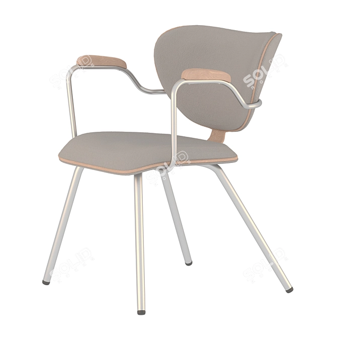 ROXA: Stylish Metal and Wood Designer Chair 3D model image 6