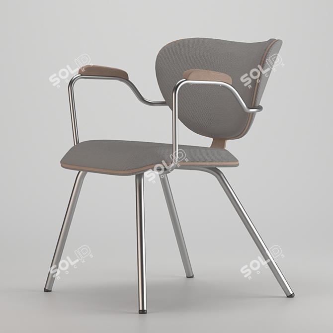 ROXA: Stylish Metal and Wood Designer Chair 3D model image 7