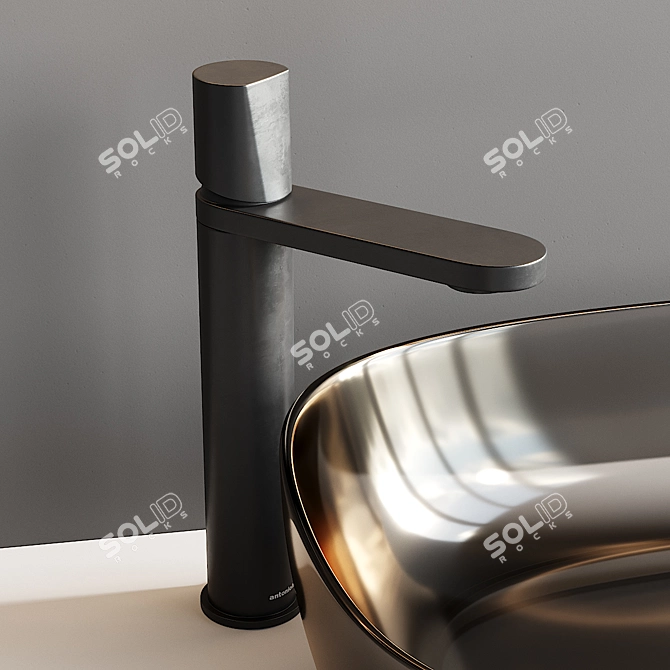 Designer Vanity Unit Set with Countertop Washbasin & Mirror 3D model image 4