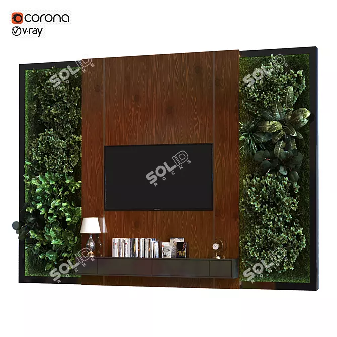 Modern TV Wall Unit 020 3D model image 1