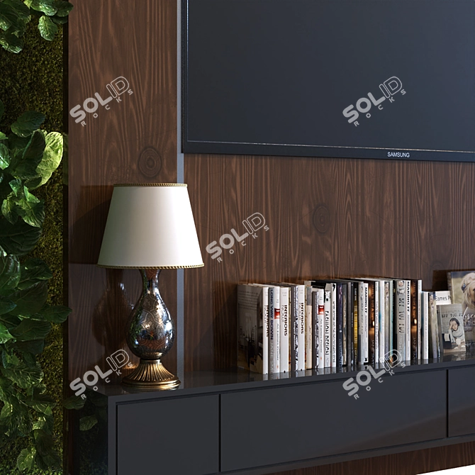 Modern TV Wall Unit 020 3D model image 2