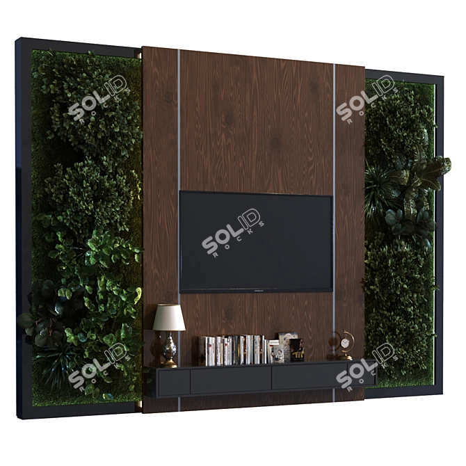 Modern TV Wall Unit 020 3D model image 3