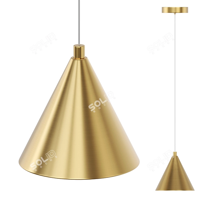 Sleek Metal Pendant Lamp 3D model image 1