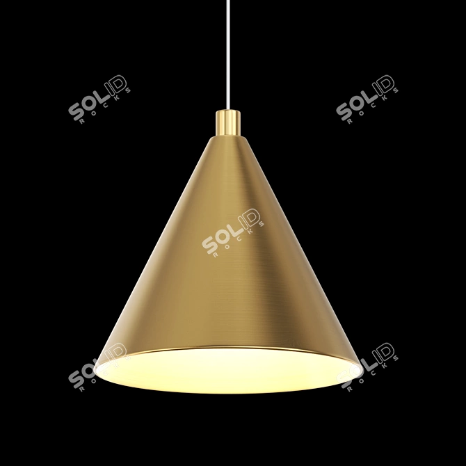 Sleek Metal Pendant Lamp 3D model image 2