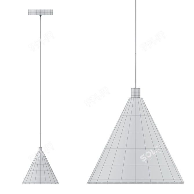 Sleek Metal Pendant Lamp 3D model image 3