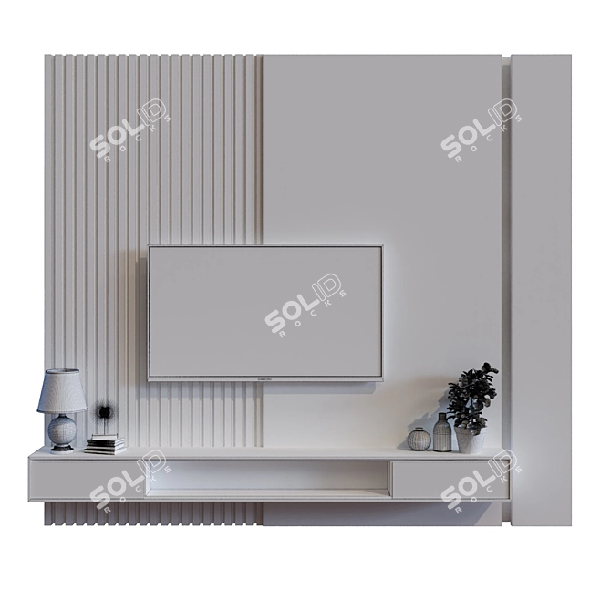 Modern TV Wall Set 021 3D model image 6