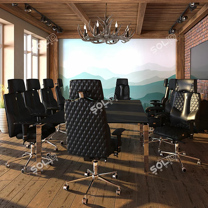 Elegant and ergonomic OM Kulik System BUSINESS chair 3D model image 7