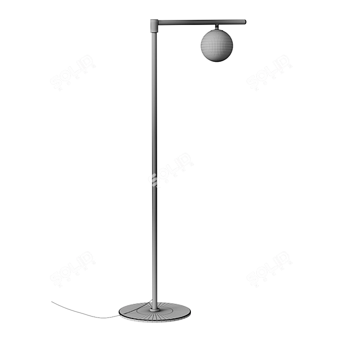 Endo Chrome Floor Lamp 3D model image 2