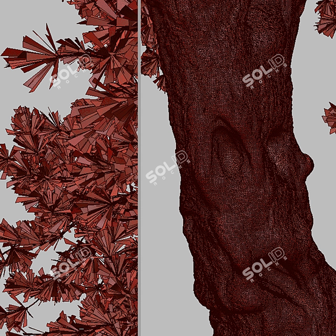 Refreshing green duo: Japanese Larch Trees 3D model image 6