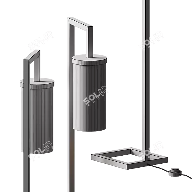 Modern Metal Hook Floor Lamp 3D model image 3