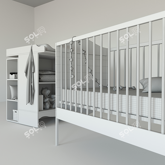 Ikea Smågöra Changing Table, White 3D model image 5