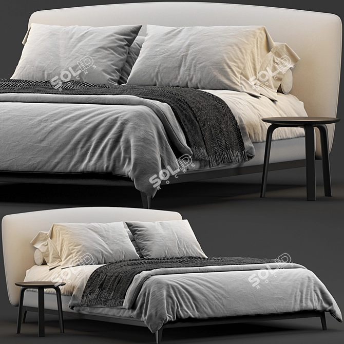 Luxury Italian Flou Olivier Bed 3D model image 1