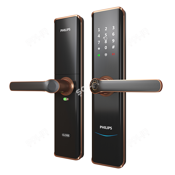 Philips EasyKey 7300: Electronic Lock for Ultimate Security 3D model image 2