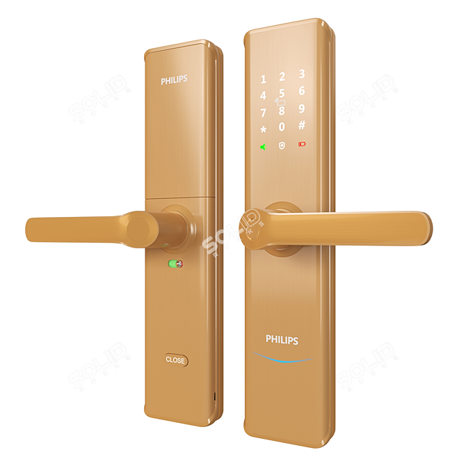 Philips EasyKey 7300: Electronic Lock for Ultimate Security 3D model image 4