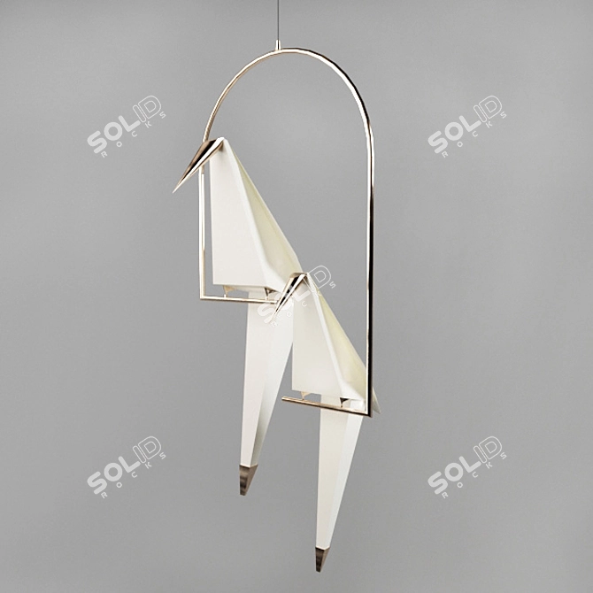 Origami Bird Ceiling LED Pendant 3D model image 1