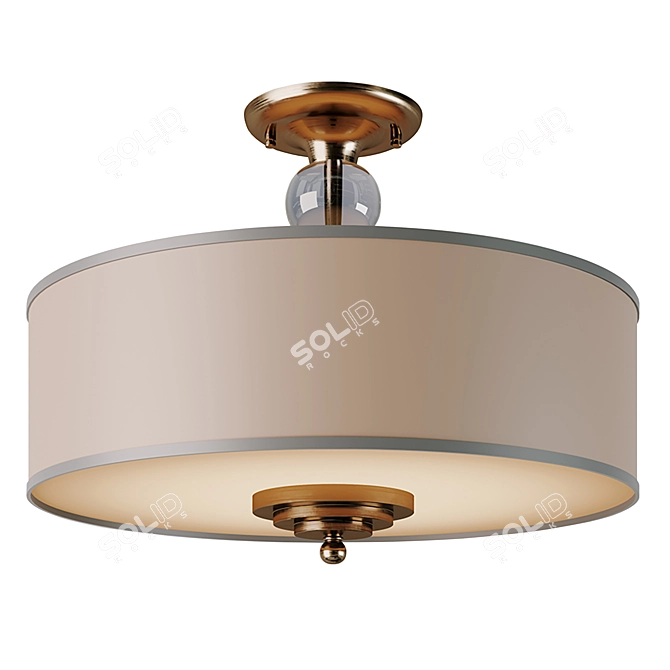 Elegant Black Virginia Ceiling Light 3D model image 1
