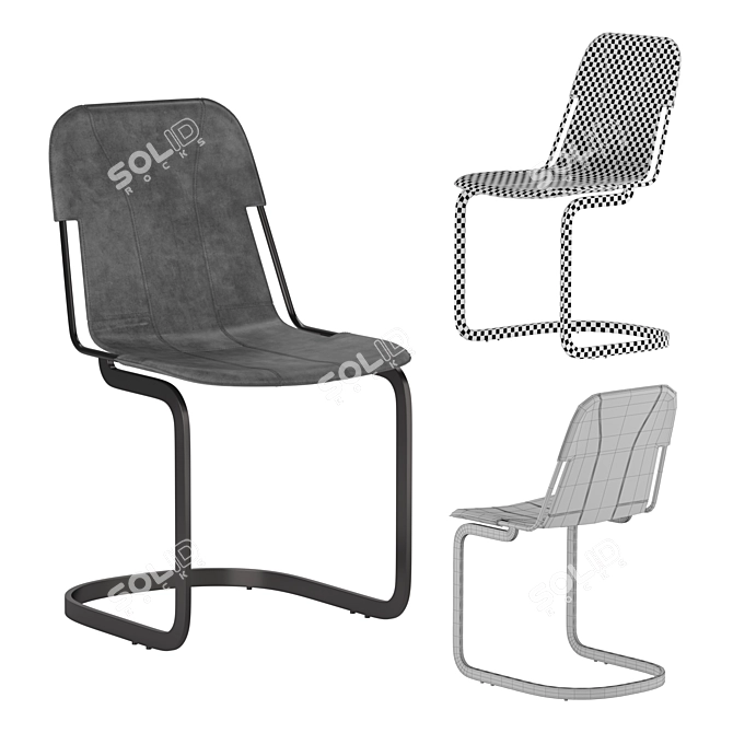 Elegant Thorne Leather Desk Chair 3D model image 1