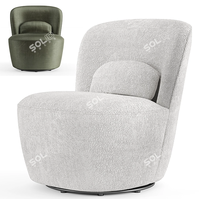 Dantone Home Twain Swivel Armchair 3D model image 1