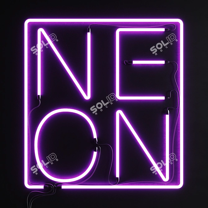 Dynamic Glow: Customizable Neon Sign 3D model image 1