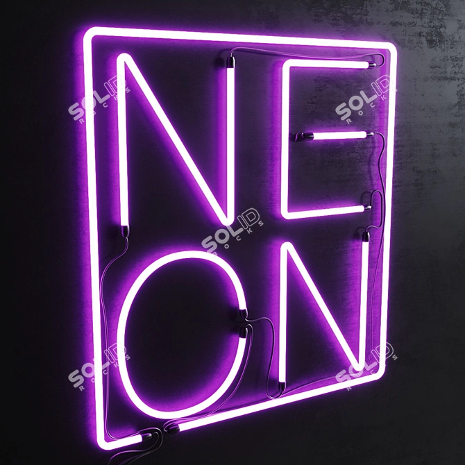 Dynamic Glow: Customizable Neon Sign 3D model image 3