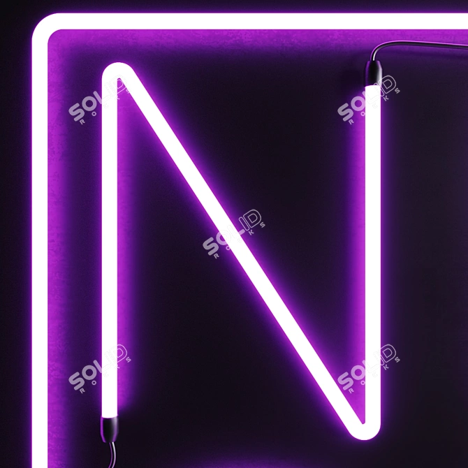Dynamic Glow: Customizable Neon Sign 3D model image 4