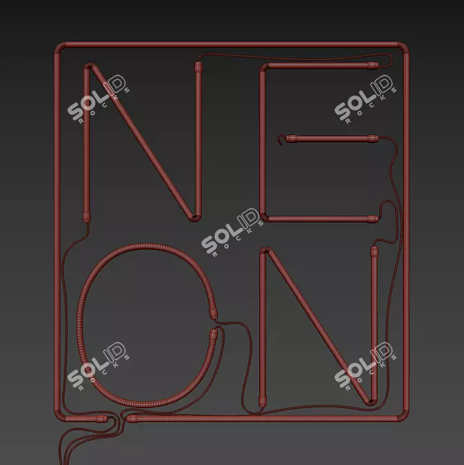 Dynamic Glow: Customizable Neon Sign 3D model image 6