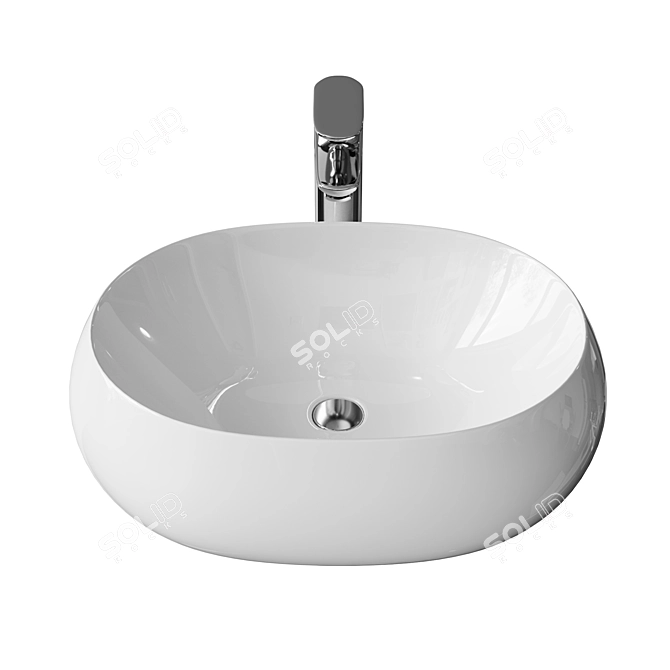 Minimalist Mira Washbasin MR-4834 3D model image 1