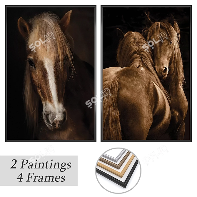 Elegant Wall Art Set 3D model image 1