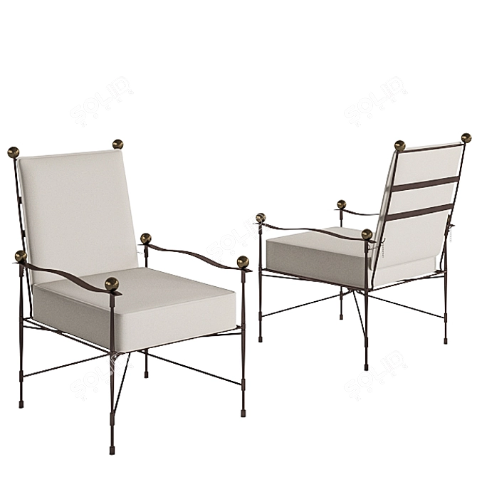 Amalfi Adjustable Chain Back Lounge Chair 3D model image 1