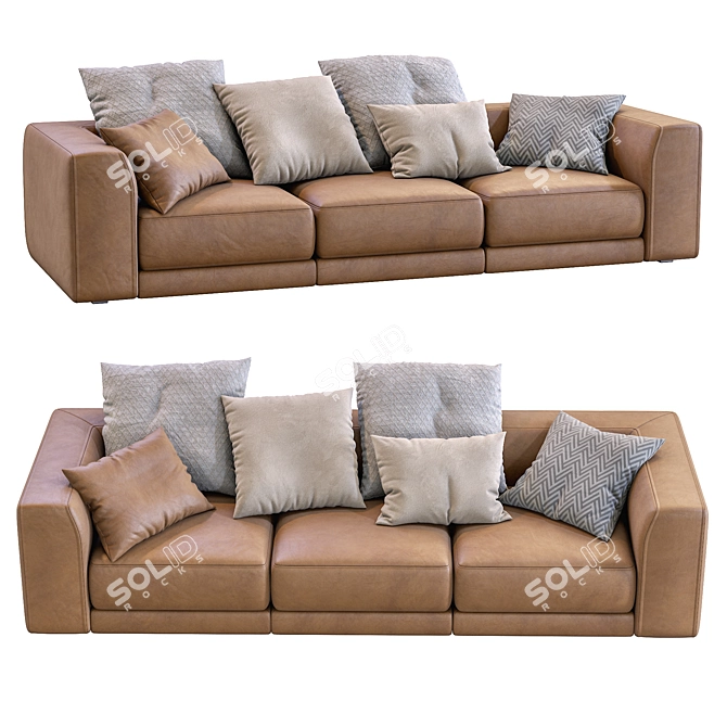 Luxury Leather Sofa: Pasha by Jesse 3D model image 3