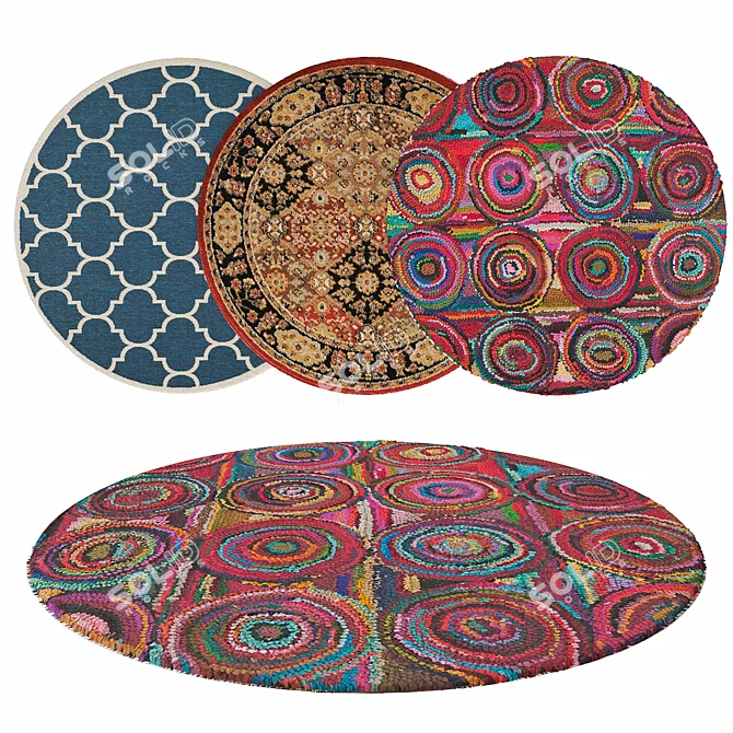 High-Quality Round Rug 117x1.6cm 3D model image 1