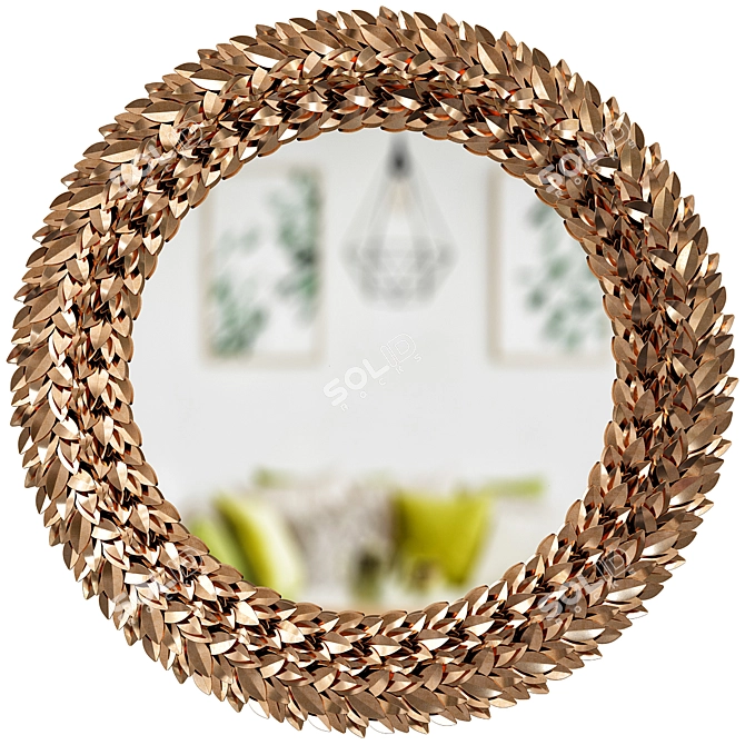 Elegant 75cm Fremont Gold Mirror 3D model image 1