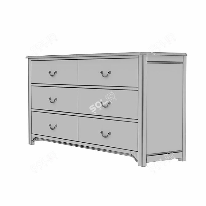 Olivia Chest of Drawers with Six Spacious Compartments 3D model image 4