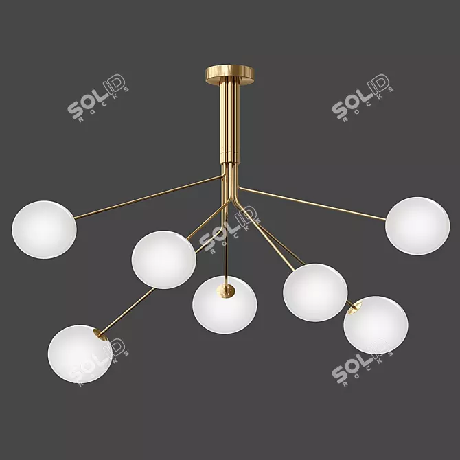 Minimalist Sputnik Chandelier with Adjustable Arms 3D model image 1