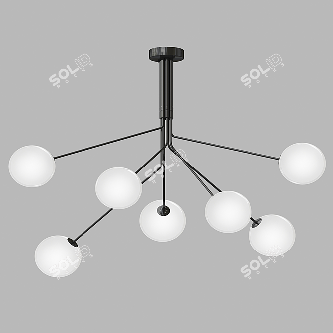 Minimalist Sputnik Chandelier with Adjustable Arms 3D model image 2