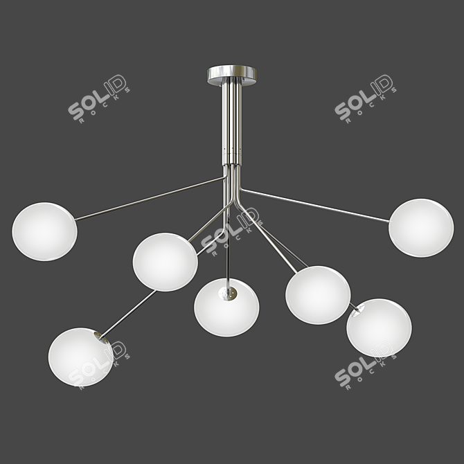 Minimalist Sputnik Chandelier with Adjustable Arms 3D model image 3