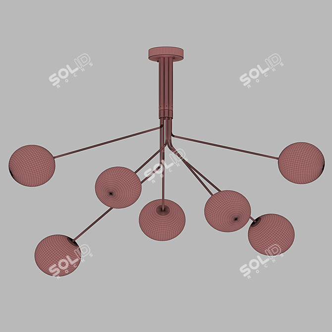 Minimalist Sputnik Chandelier with Adjustable Arms 3D model image 4