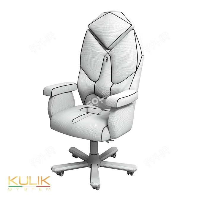 Luxury Diamond Ergonomic Chair 3D model image 2