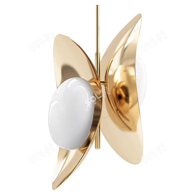 Lustrous Pearl Pendant Light 3D model image 1