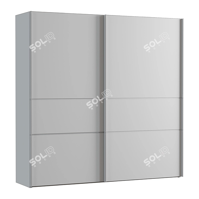 Sleek Sliding Wardrobe Trio 3D model image 2