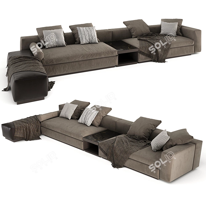 Minotti Yang Sofa: Contemporary Elegance 3D model image 2