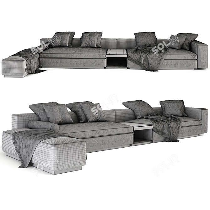 Minotti Yang Sofa: Contemporary Elegance 3D model image 3