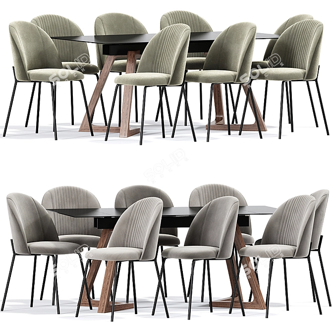 Cloyd Dining Chair: Stylish and Comfortable 3D model image 1