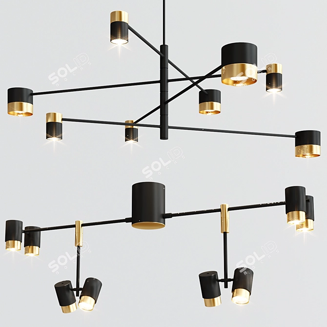 Sleek and Modern SIF Pendant Lamps 3D model image 2