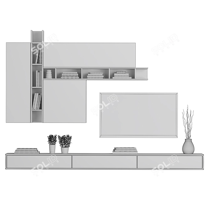 Modular TV Wall: High-Quality Design & Easy Customization 3D model image 6