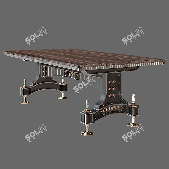 Industrial Steel Vintage Table: BRUNEL 3D model image 1